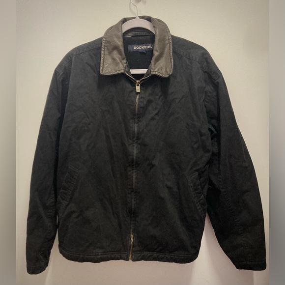 Dockers Other - Vintage Dockers Men's Bomber Jacket with Leather Collar